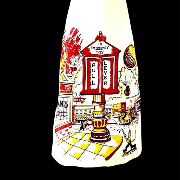 Vintage 1950s Risqué Men's BBQ Apron Pin-Up Zipper Pinup Gag Gift Dizzy Blonde - Picture 4 of 12